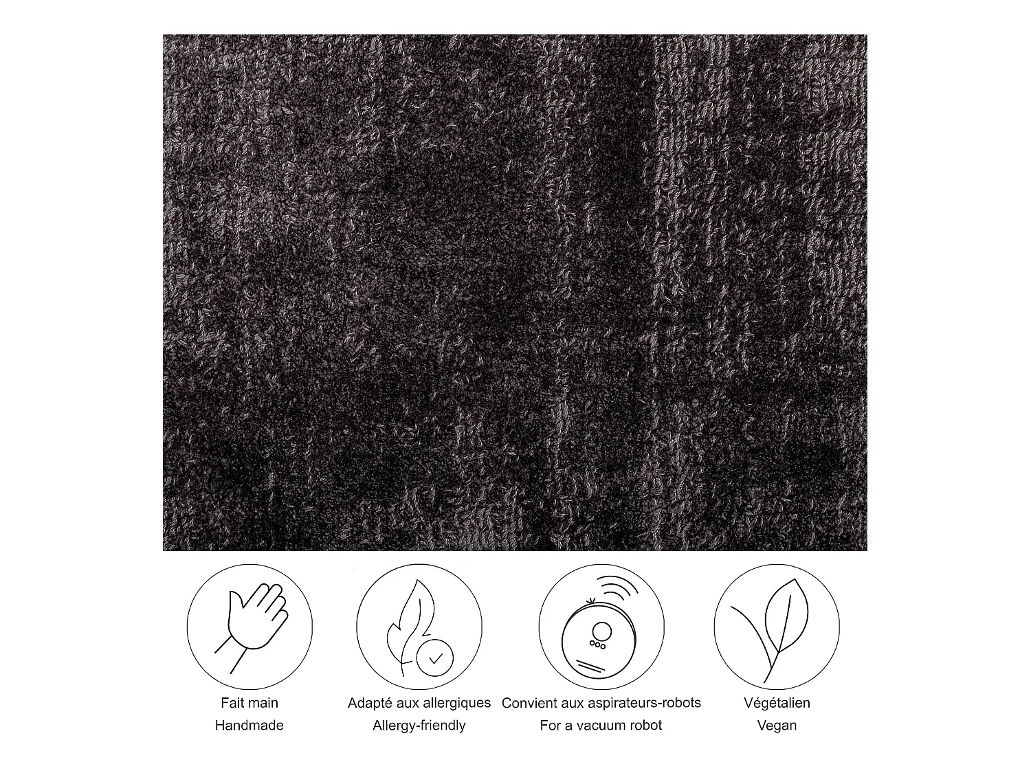 Handgewebter Teppich aus Viskose 240x340 cm Anthrazit Star