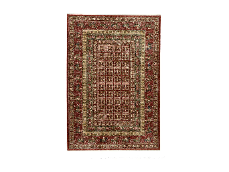 Tapis à bordure de style oriental  60x130 cm rouge multi Beatrice