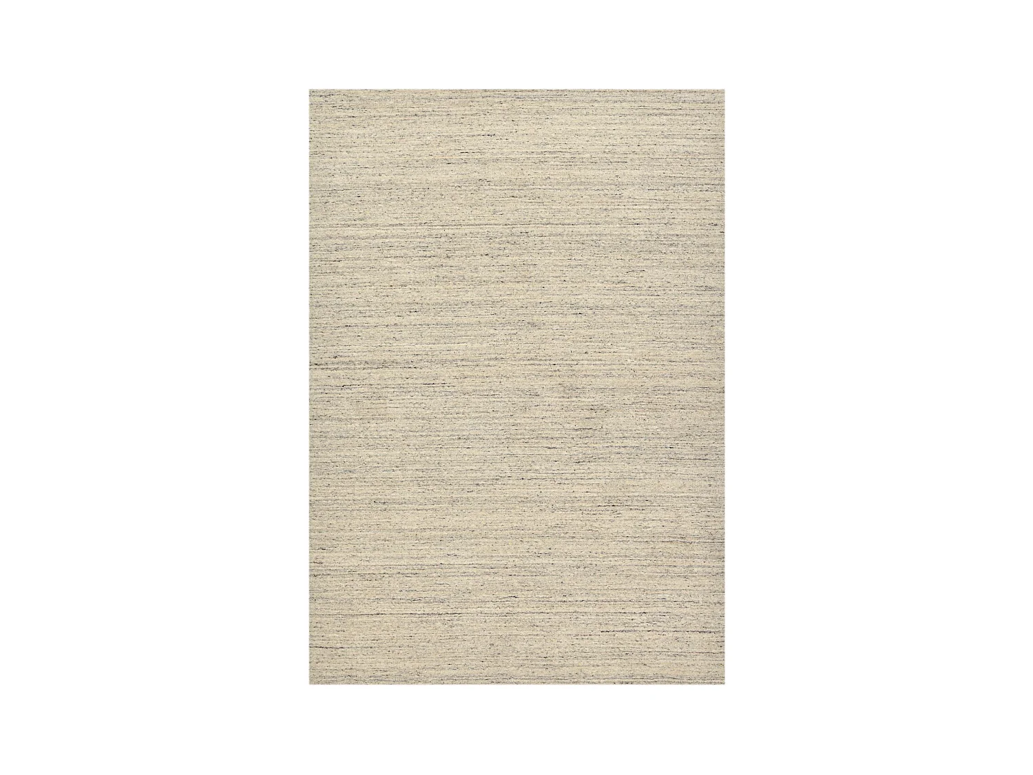 Handgewebter UNI Wollteppich 190x290 cm Natur Grau Pure