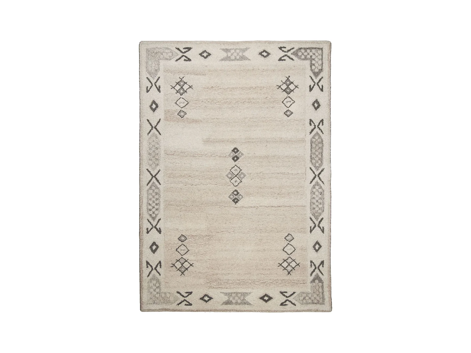 Handgetufteter Wollteppich im Berber Stil 70x140 cm Melange Royal Berber