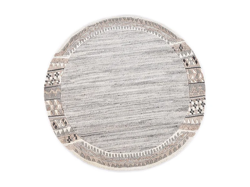 Tapis en laine noué à la main 190x190 cm natural gris Nakarta