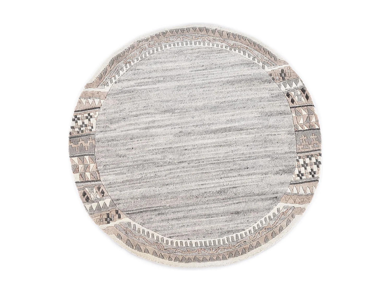 Tapis en laine noué à la main 190x190 cm natural gris Nakarta