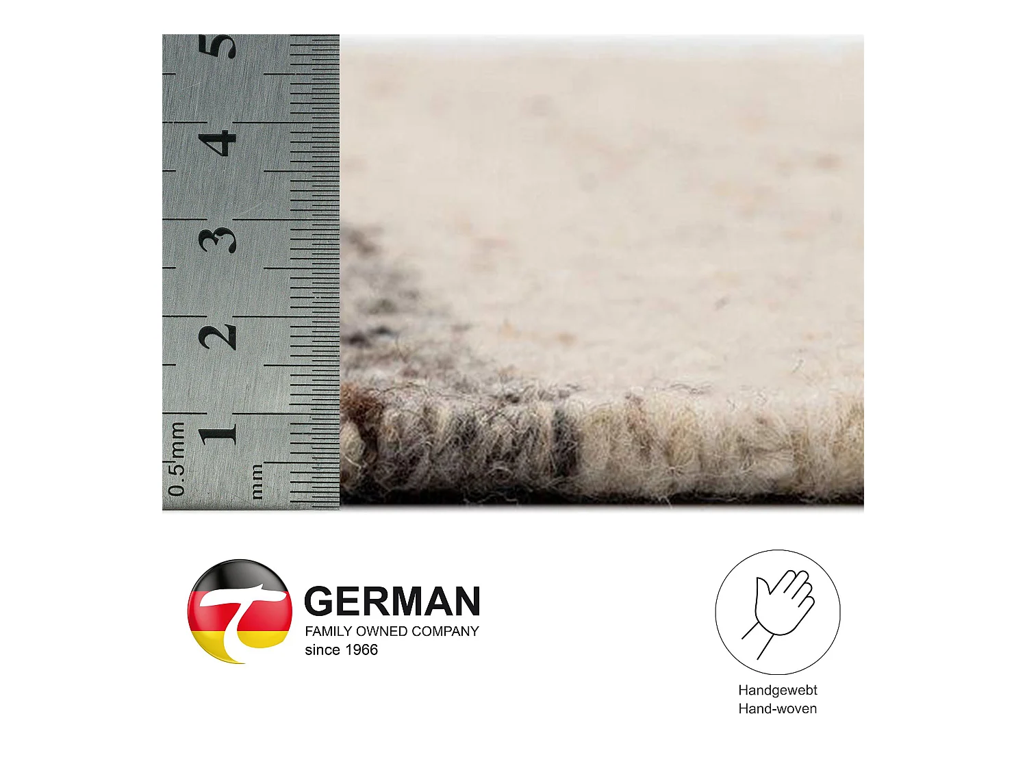 Handgewebter wendbarer Wollteppich 140x200 cm Beige Multi Ehrwald