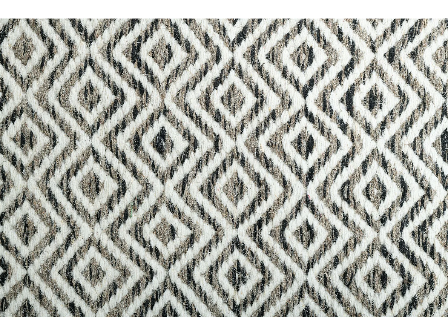 Wollteppich im skandinavischen Stil 80x150 cm Natur Grau Trondheim