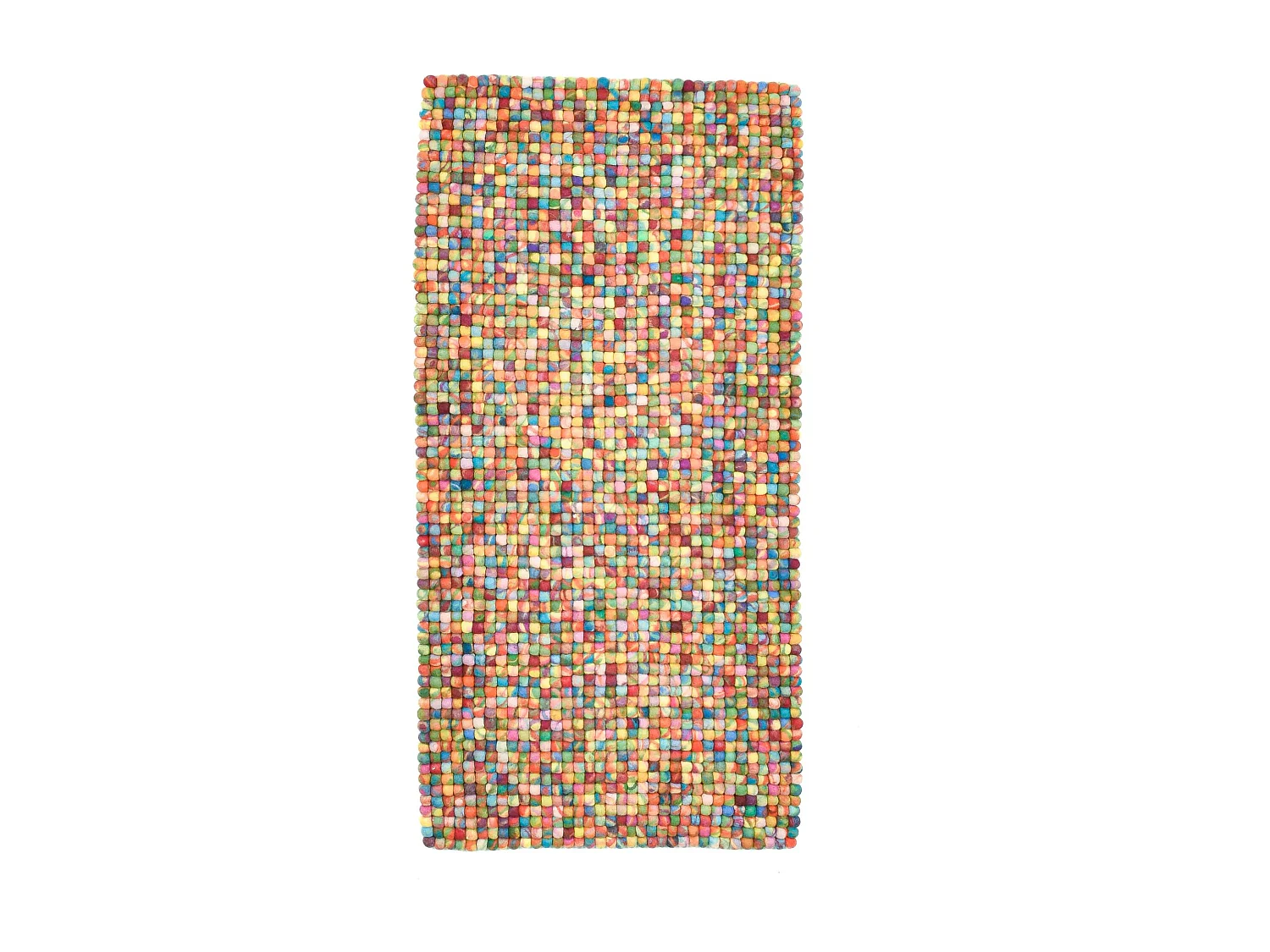 Handgearbeiteter Filzkugelteppich 70x270 cm Bunt Felty 2.2