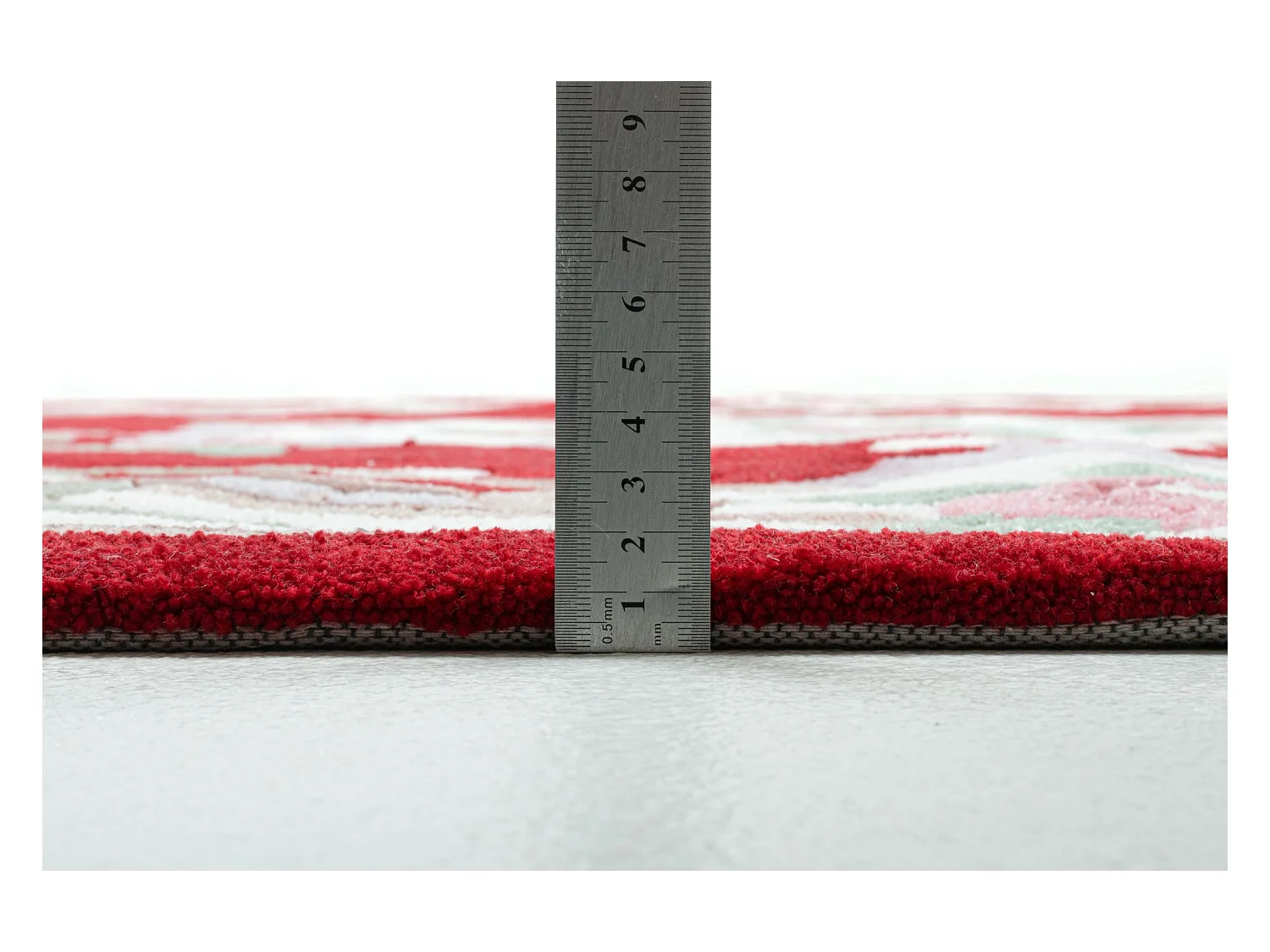 Tapis tufté à la main avec bordure, style Aubusson  70x140 cm rouge Ming