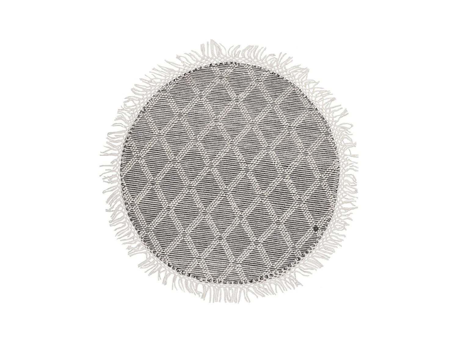 Tapis tissé à la main au design ethnique  140x140 cm natural Colored Macrame