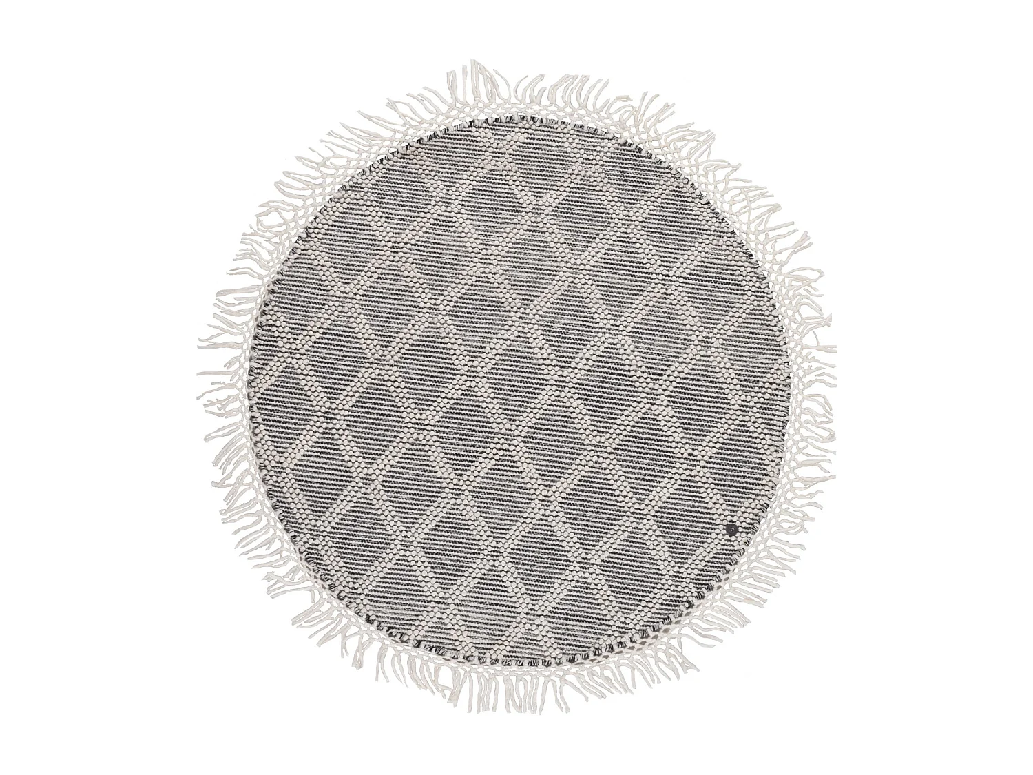 Tapis tissé à la main au design ethnique  140x140 cm natural Colored Macrame