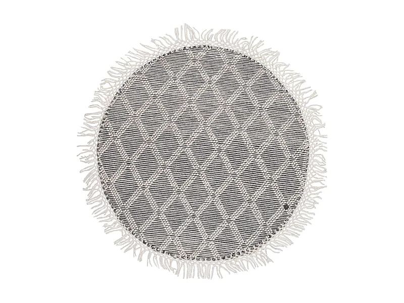 Tapis tissé à la main au design ethnique  140x140 cm natural Colored Macrame