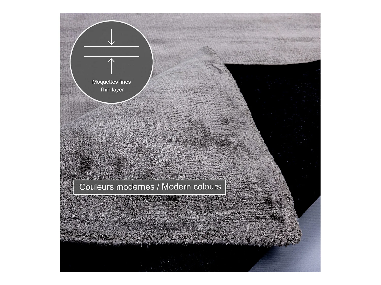 Tapis tissé à la main en viscose120x180 cm anthracite Star