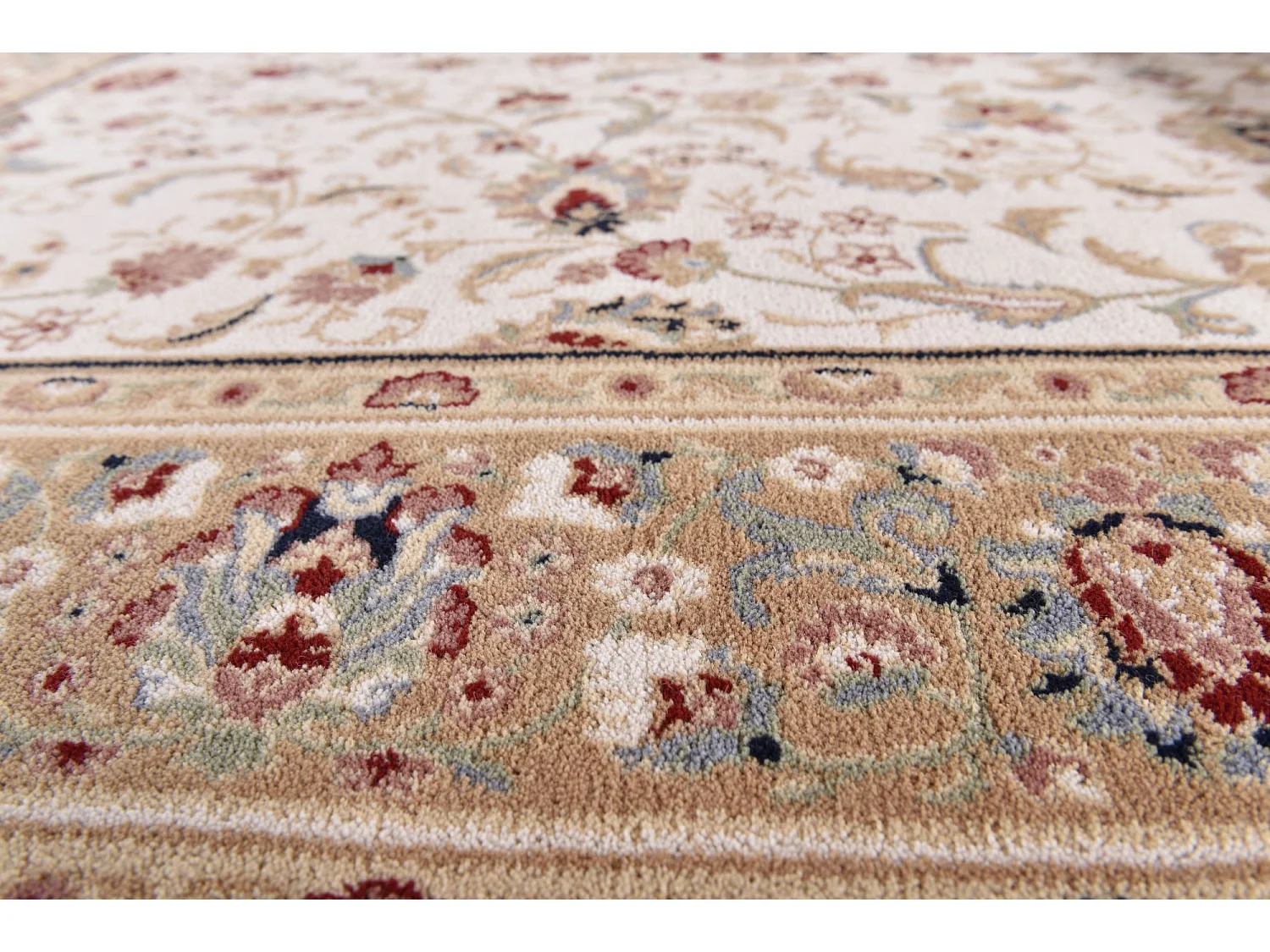 Geweven oosters tapijt met rand 50x80 cm beige Dolna