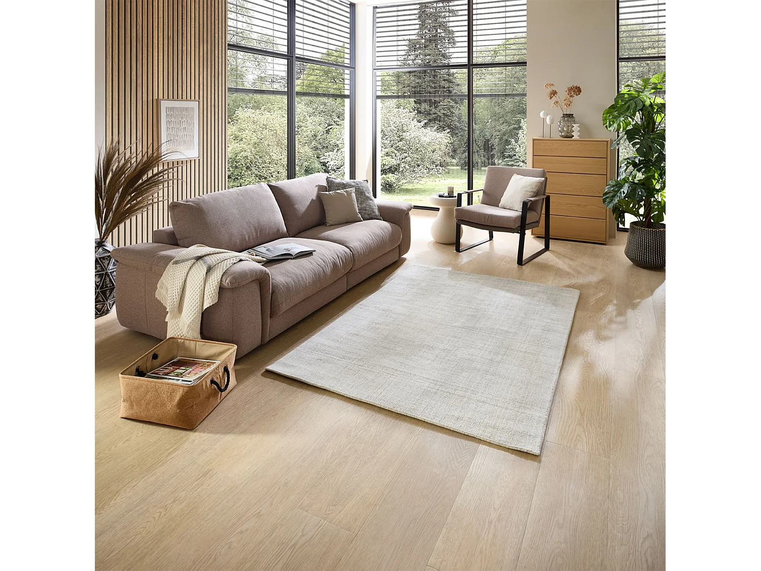 Hygge-tapijt van viscose en wol  190x290 cm beige Boston