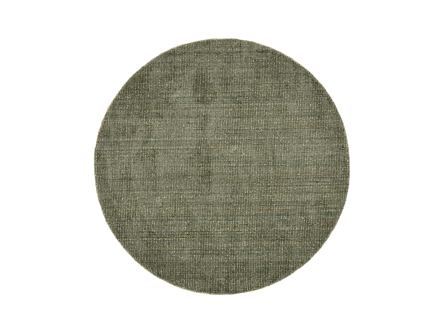 Gestreifter UNI Teppich aus Viskose und Wolle 150x150 cm Grün Venus