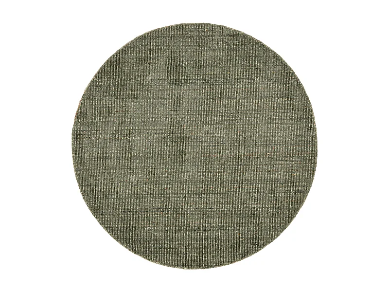 Tapis UNI rayé en viscose et laine 150x150 cm vert Venus