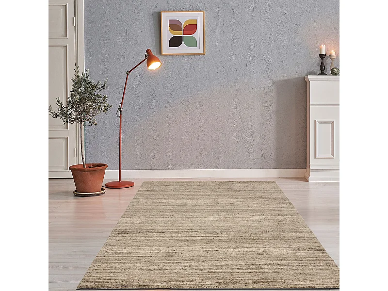 Tapis en laine UNI tissé à la main 100x100 cm natural beige Pure