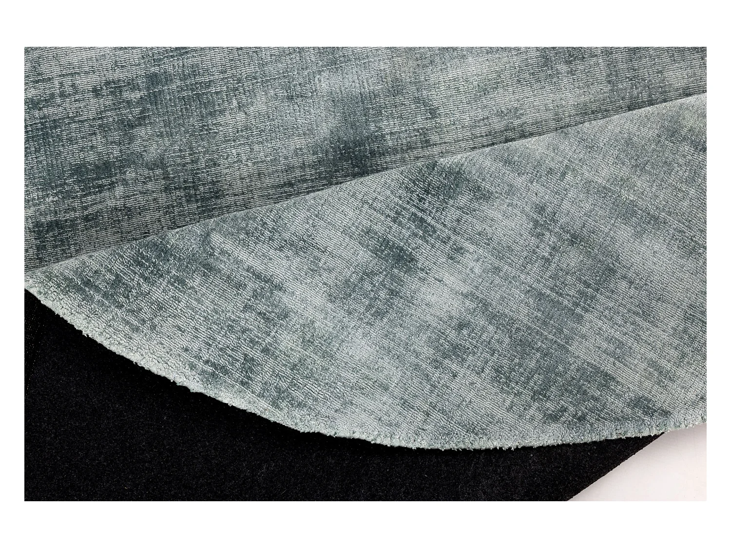 Tapis tissé à la main en viscose120x120 cm turquoise clair Star