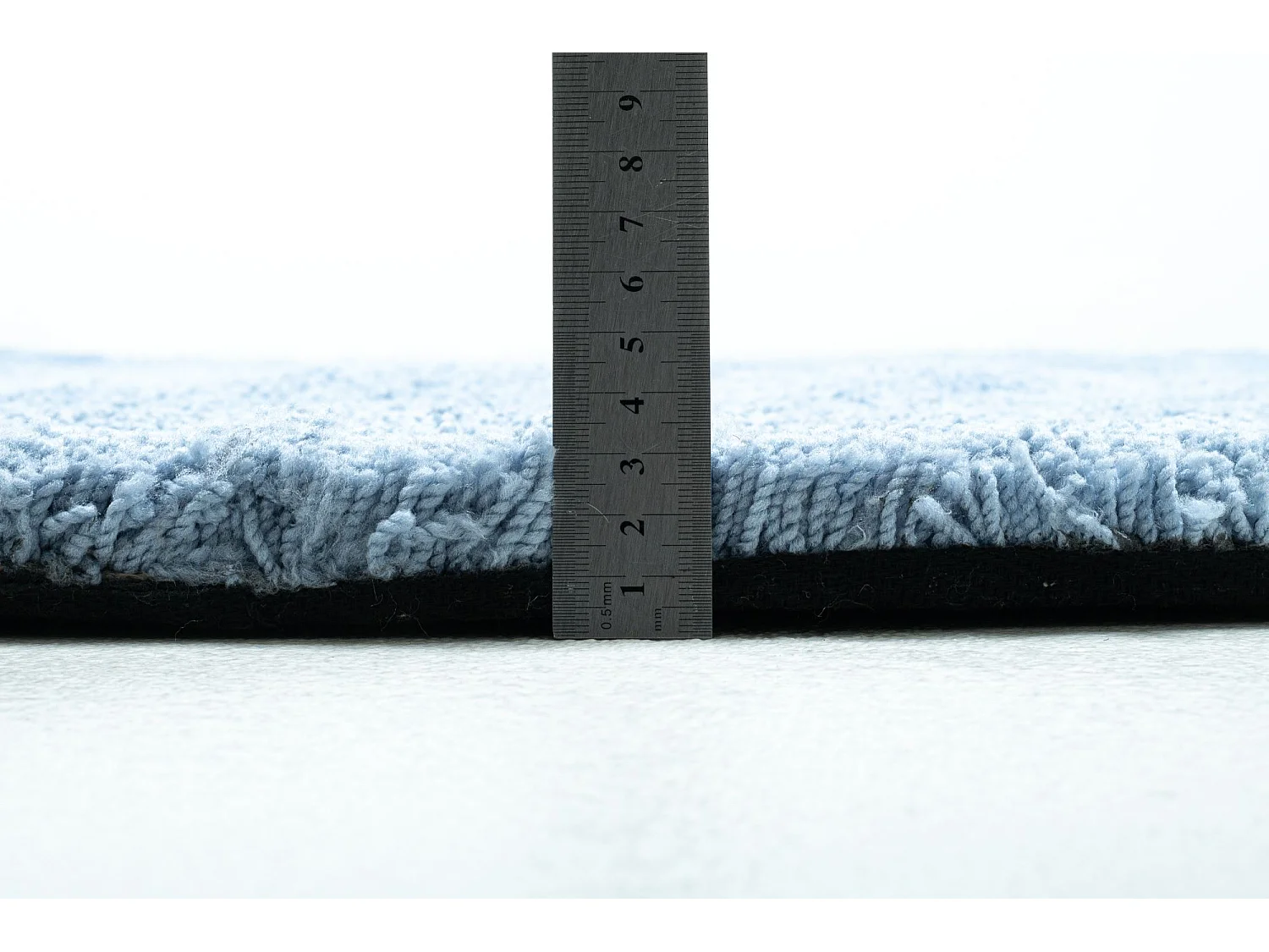 Tapis Shaggy tufté à la main 100x100 cm bleu clair Cozy