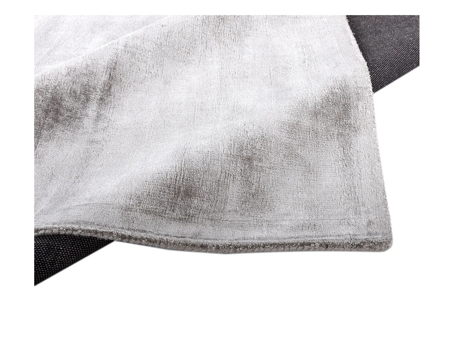 Handgewebter Viskoseteppich 160x230 cm Grau Shine