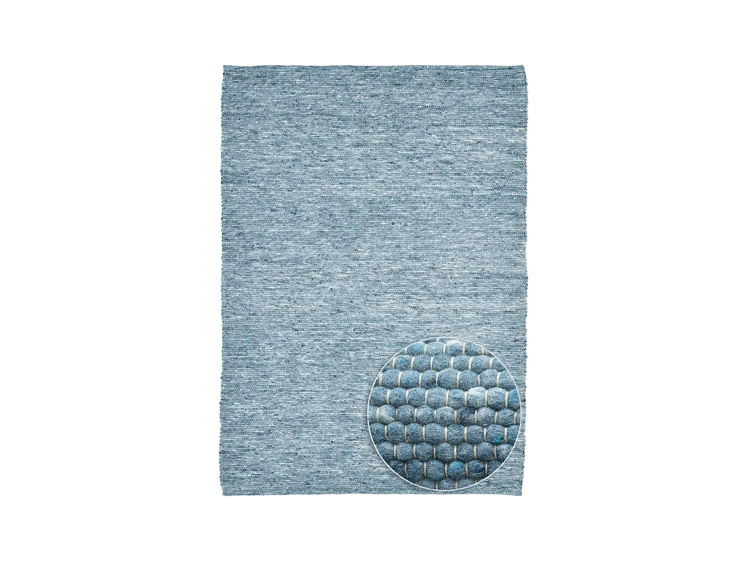 Tapis en laine réversible tissé à la main 170x240 cm bleu Alpen