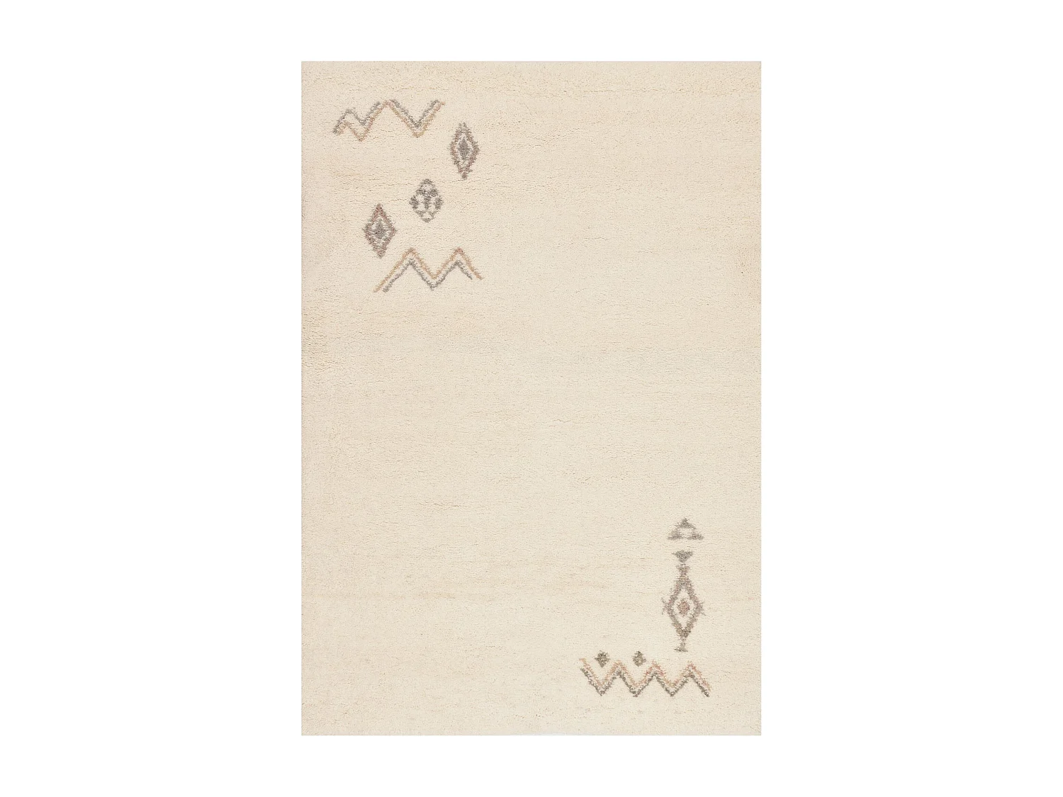 Tapis berbère noué à la main en laine 140x200 cm blanc Hadj