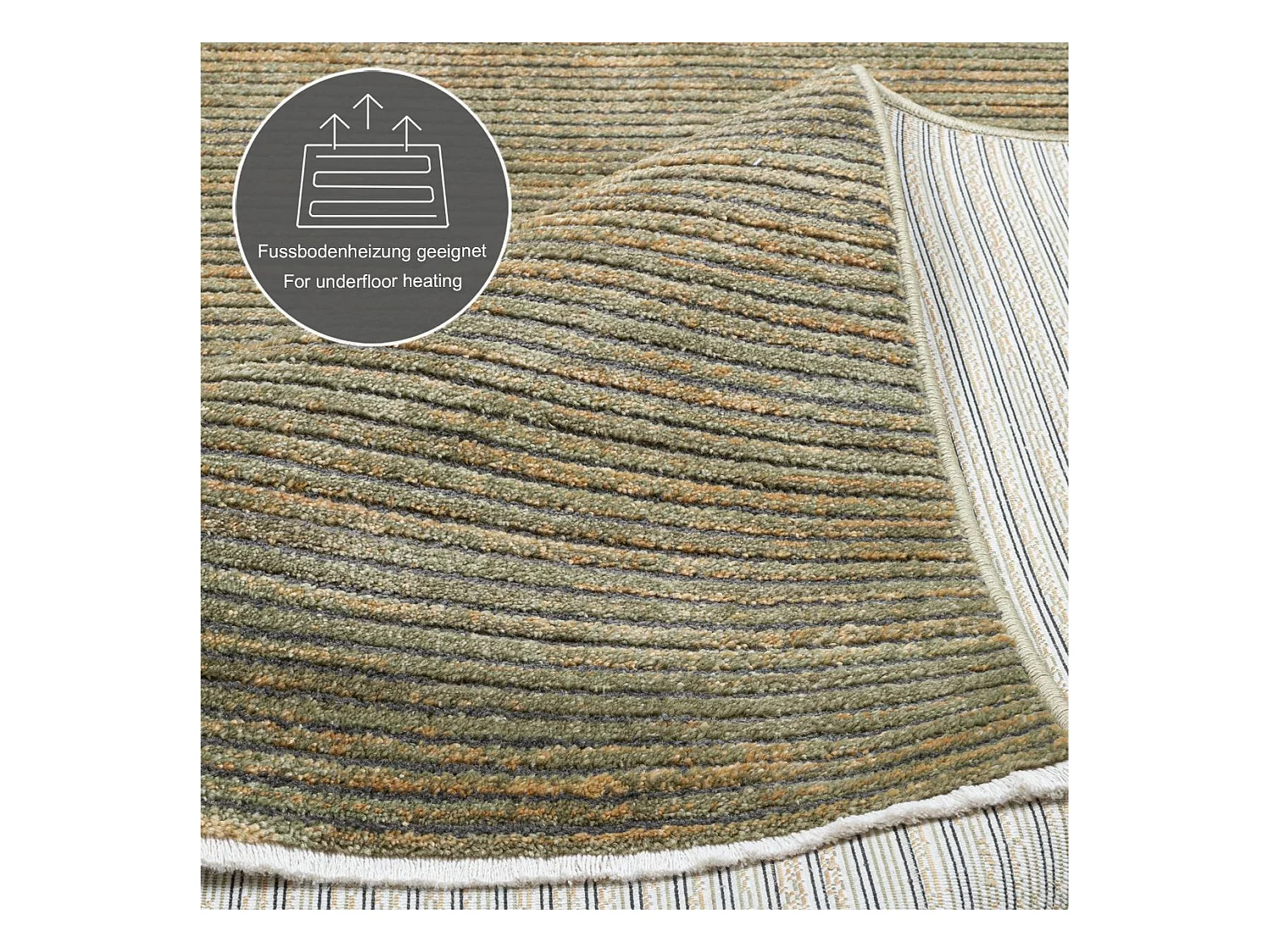 Tapis à tissage plat aspect court 120x180 cm vert Corduletta