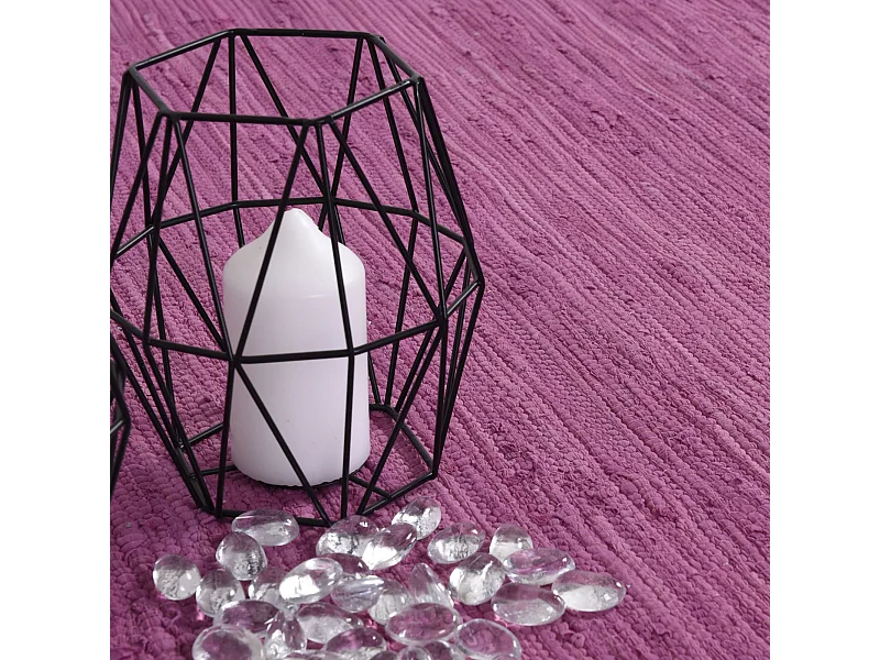 Tapis en coton tissé à la main et réversible 60x120 cm baie Happy Cotton