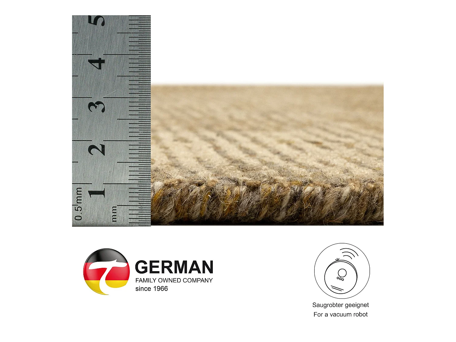 Tapis UNI rayé en viscose et laine 240x340 cm or Venus