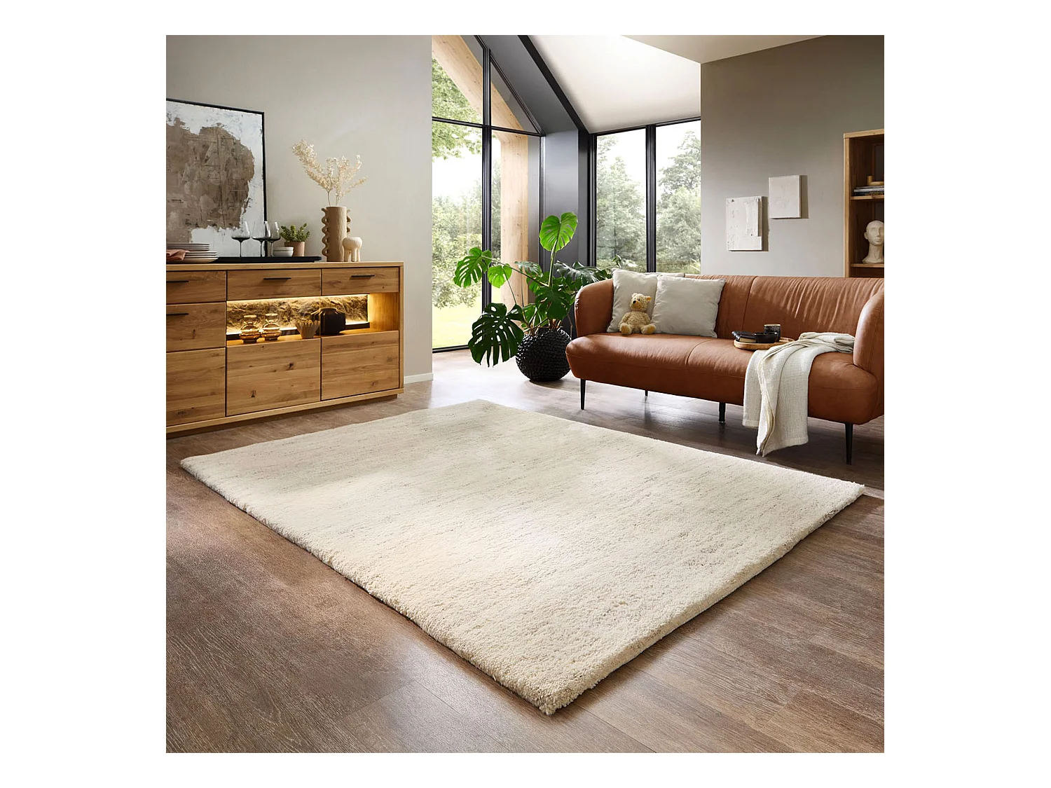 Tapis berbère noué à la main en laine 200x250 cm jaspe Maloronga