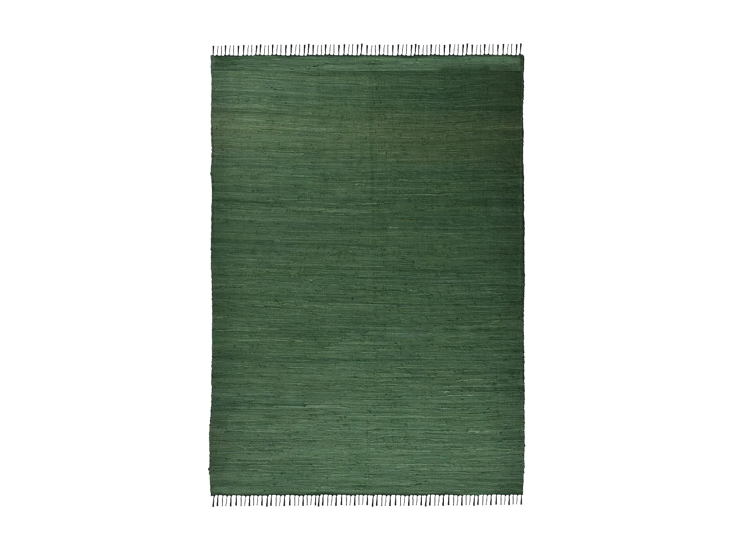Alfombra de algodón tejida a mano y reversible 160x230 cm Verde oscuro Happy Cotton