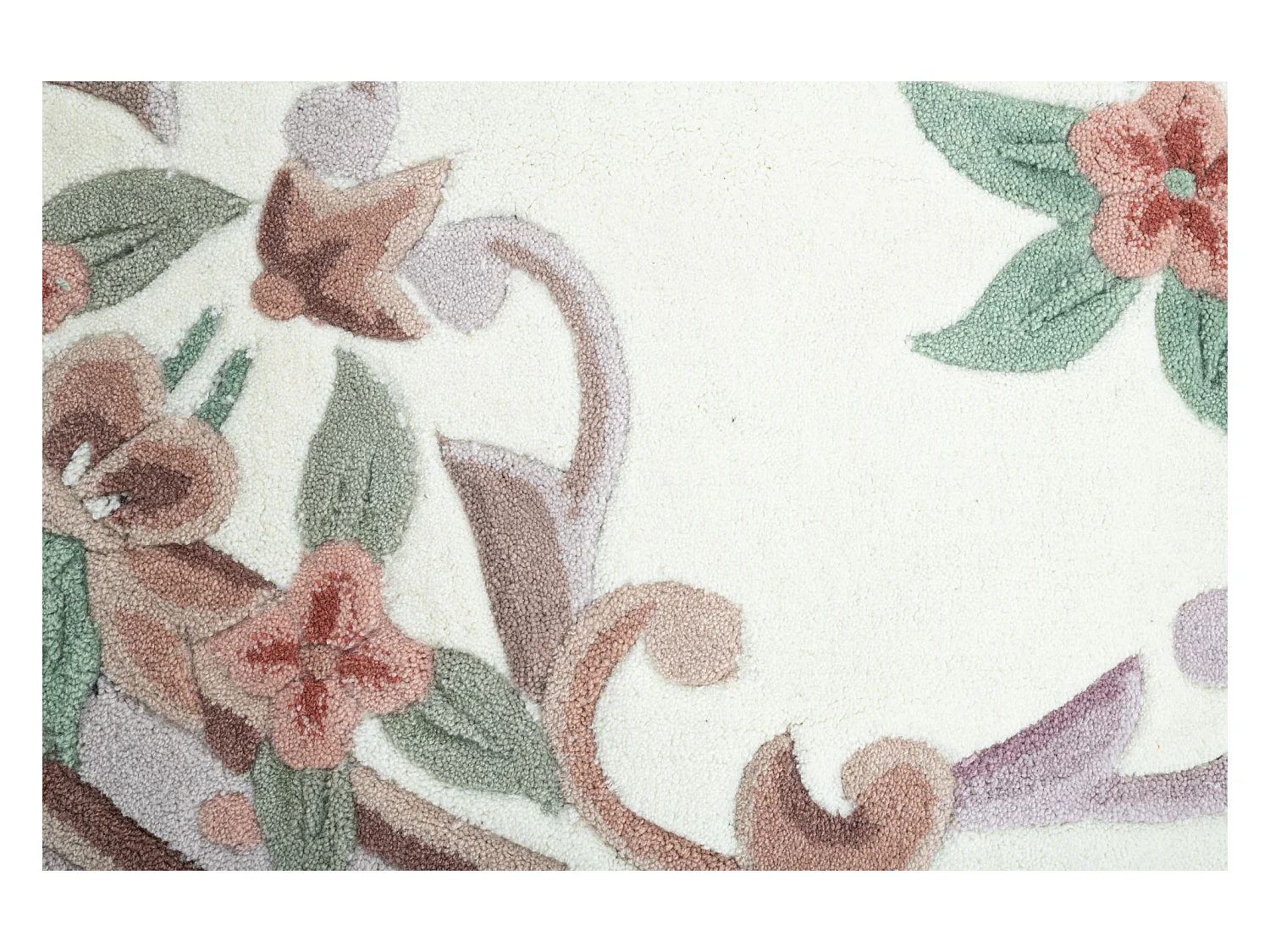 Handgetufteter Teppich mit Bordüre im Aubusson Design 190x290 cm Beige Ming