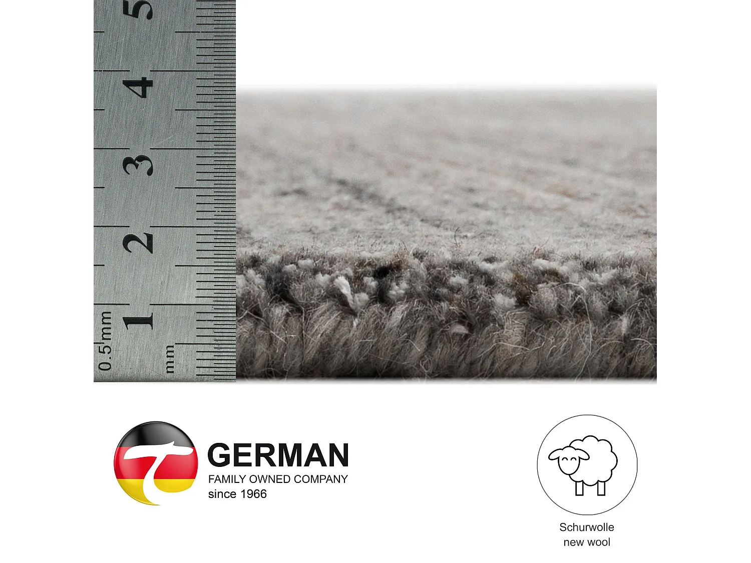 Handgeweven tapijt van wol en viscose 70x140 cm grijs Sandiego