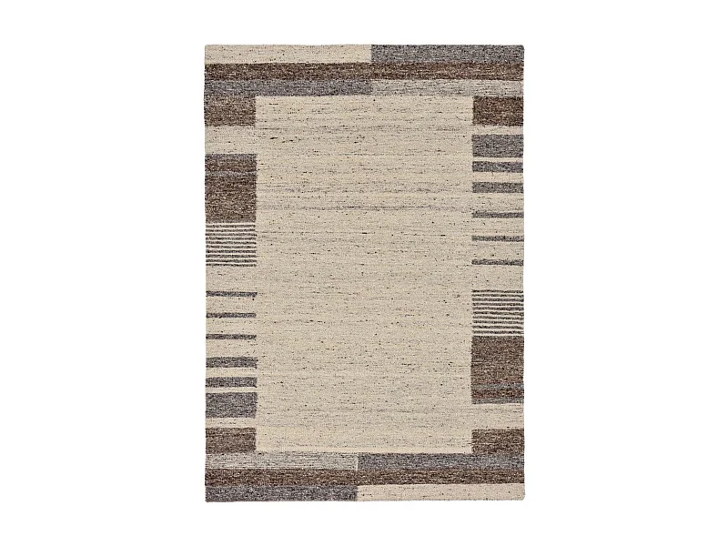 Handgeweven wollen tapijt 60x90 cm beige multi Ehrwald
