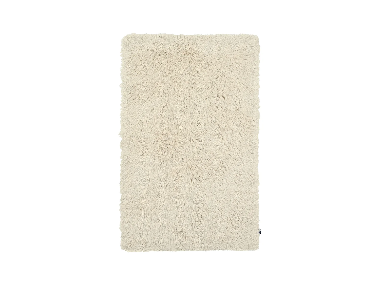 Handgewebter Naturwollshaggy 140x190 cm Beige Fluffy