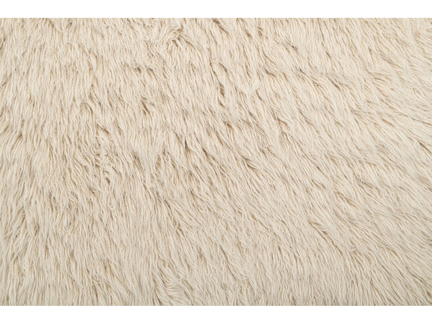 Handgewebter Naturwollshaggy 140x190 cm Beige Fluffy