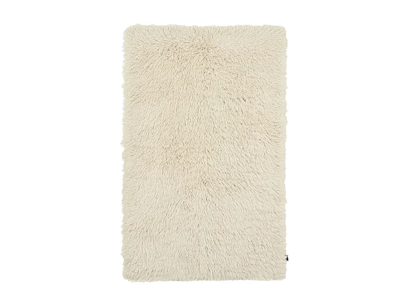 Tapis shaggy en laine naturelle tissé à la main  140x190 cm beige Fluffy