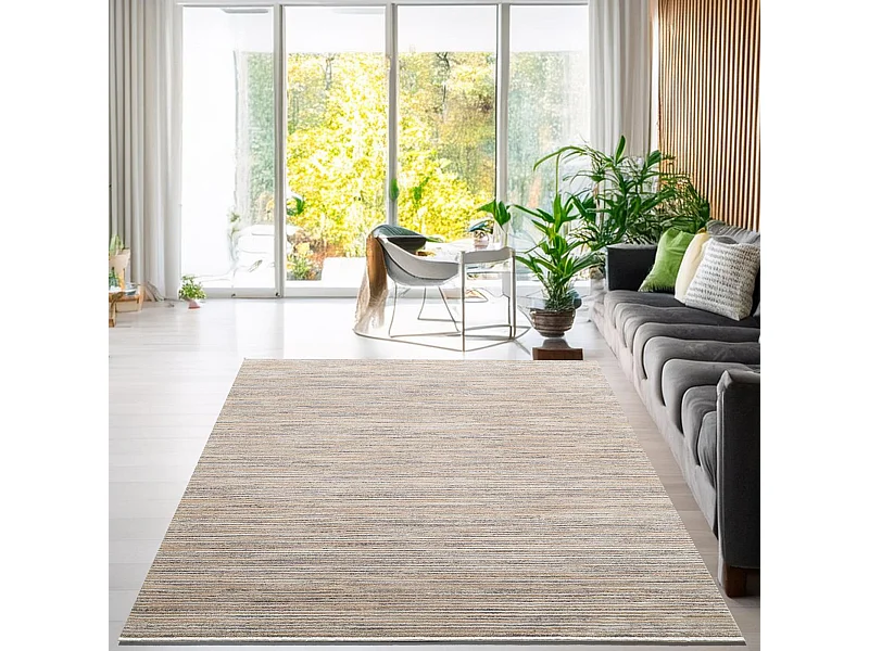 Flachgewebeteppich in Kort-Optik 240x290 cm Beige Corduletta