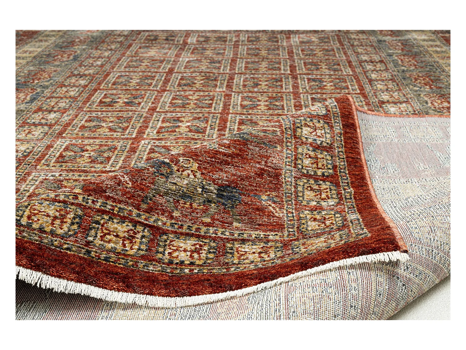 Tapis à bordure de style oriental  180x280 cm rouge multi Beatrice