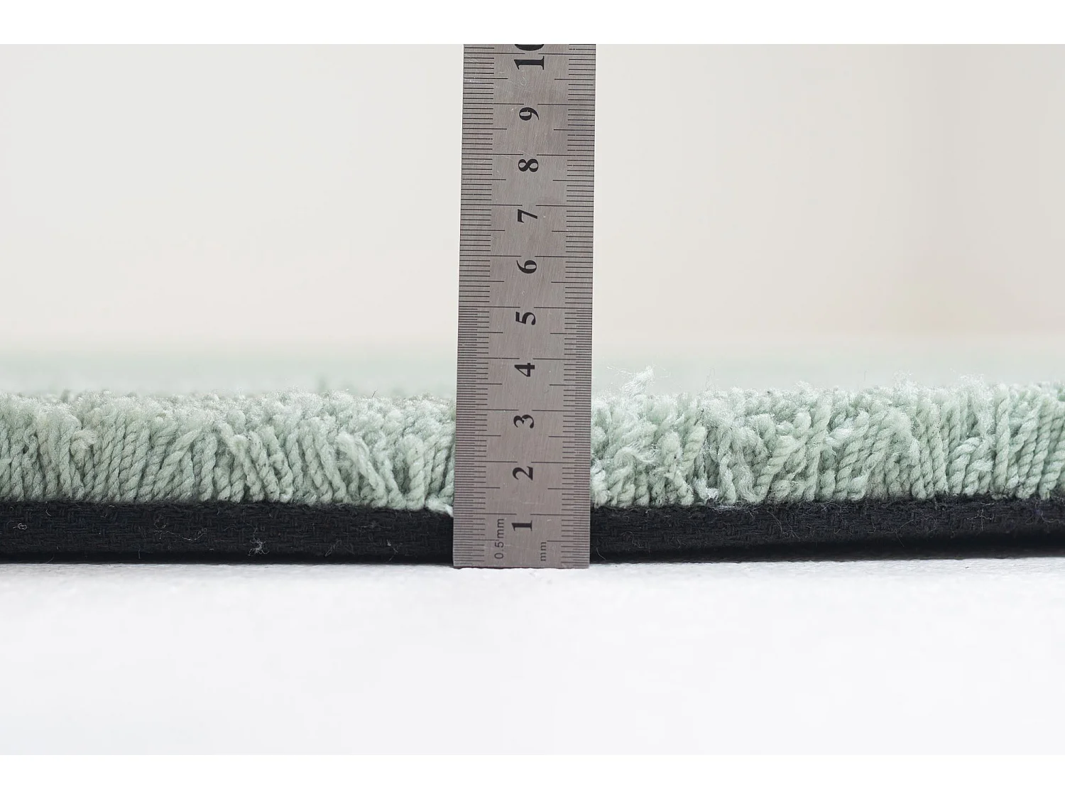 Tapis Shaggy tufté à la main 100x100 cm menthe Cozy