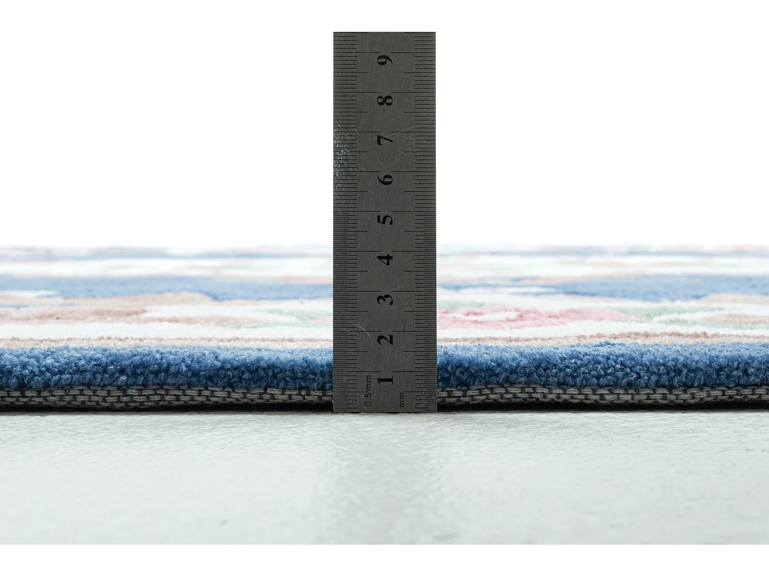 Handgetuft tapijt met rand in Aubusson-design  90x160 cm blauw Ming