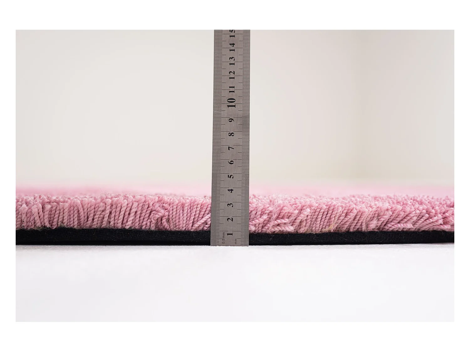 Tapis Shaggy tufté à la main 140x140 cm rose Cozy
