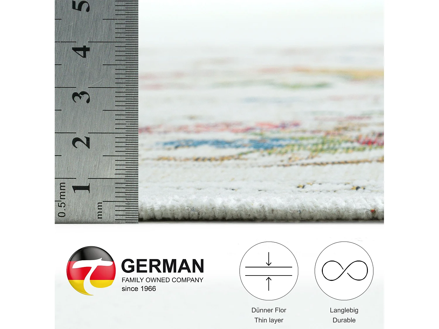 Teppich mit Bordüre und Blumenmuster 240x340 cm Beige Flomi