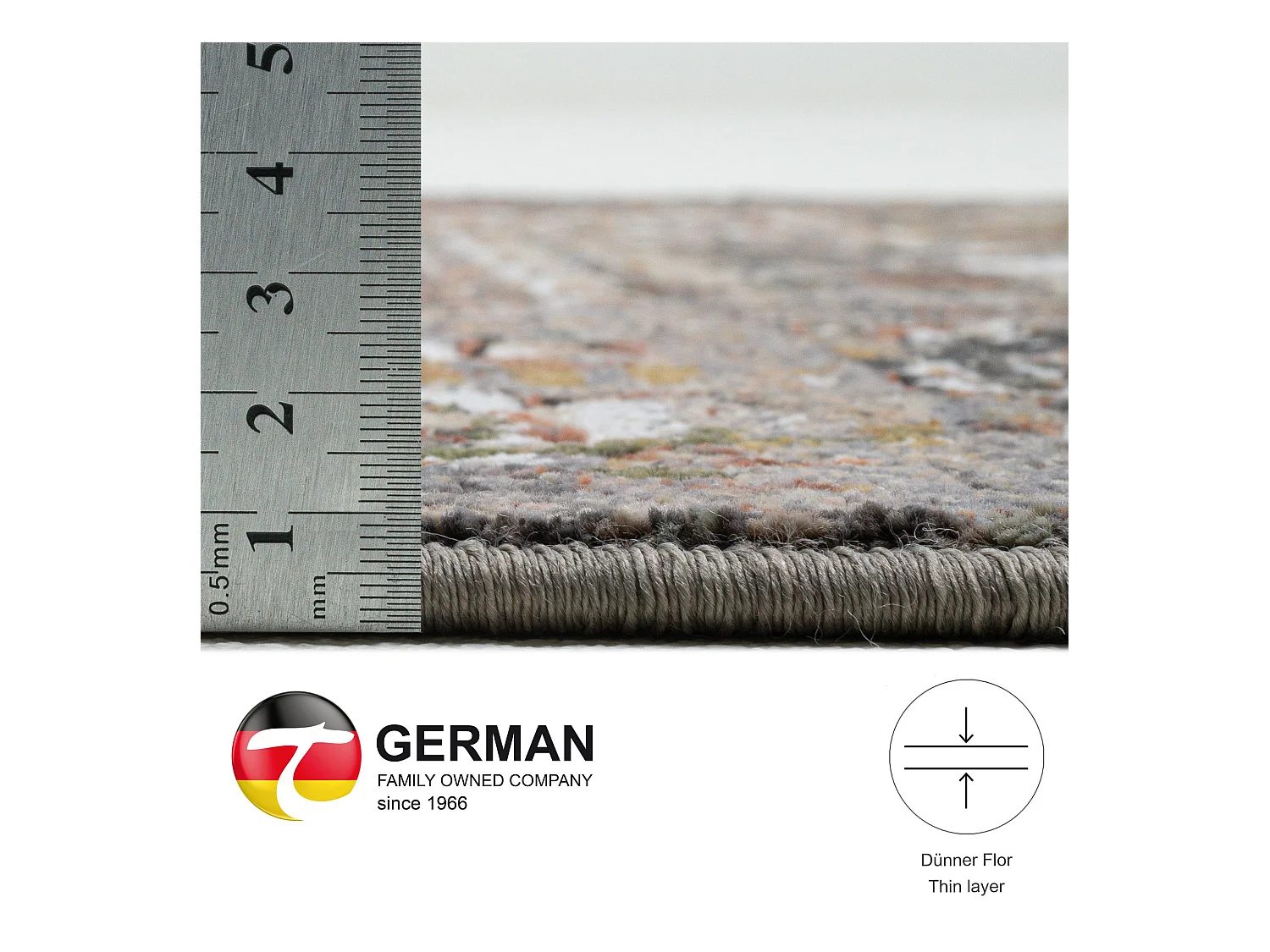 Flachgewebeteppich in Vintage-Optik 60x130 cm Beige Multi Corduletta