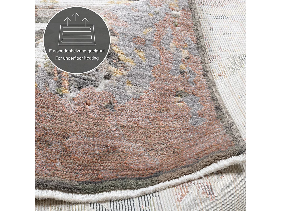 Tapis à tissage plat au look vintage  60x130 cm beige multi Corduletta