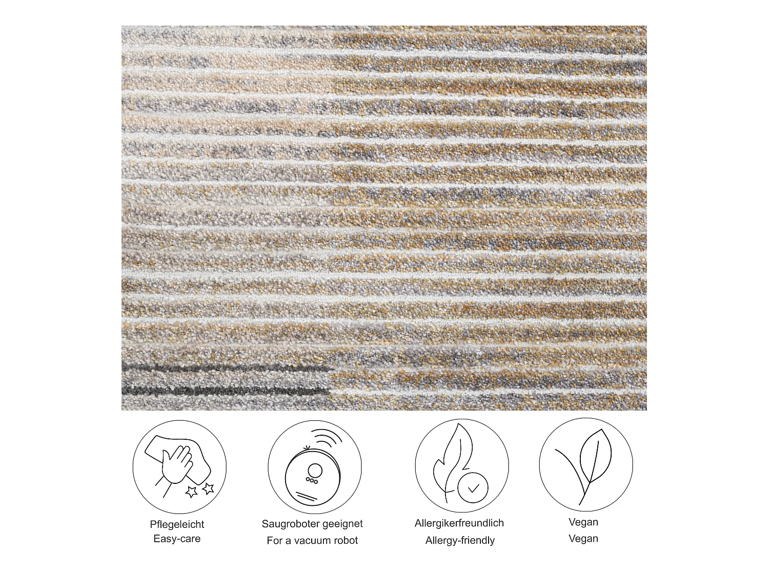 Tappeto a trama piatta con effetto patchwork  40x60 cm beige Corduletta