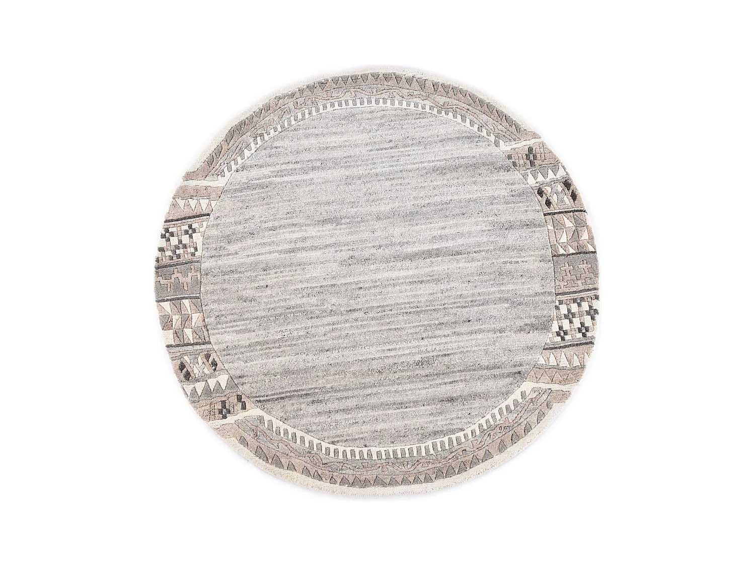 Alfombra de lana tejida a mano 150x150 cm Gris natural Nakarta