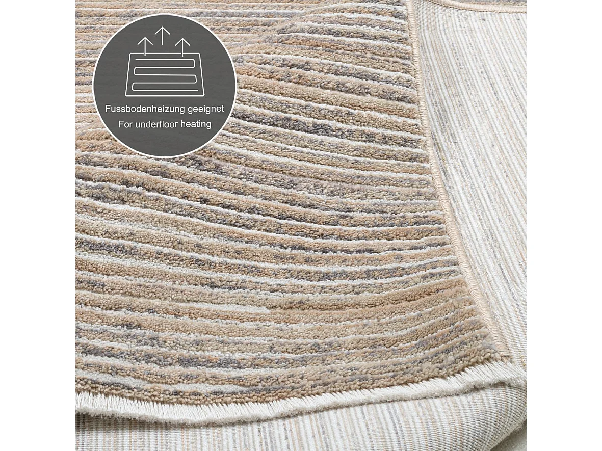 Tapis à tissage plat aspect court 240x340 cm beige Corduletta