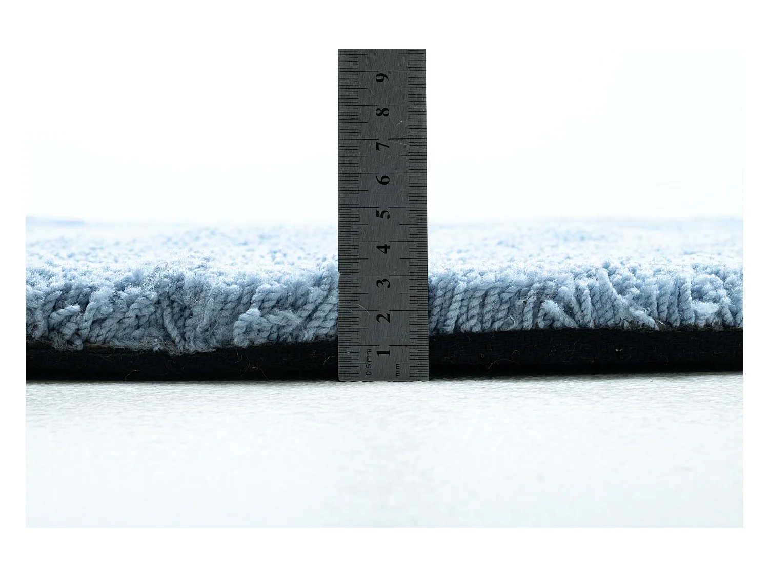 Tapis Shaggy tufté à la main 140x140 cm bleu clair Cozy