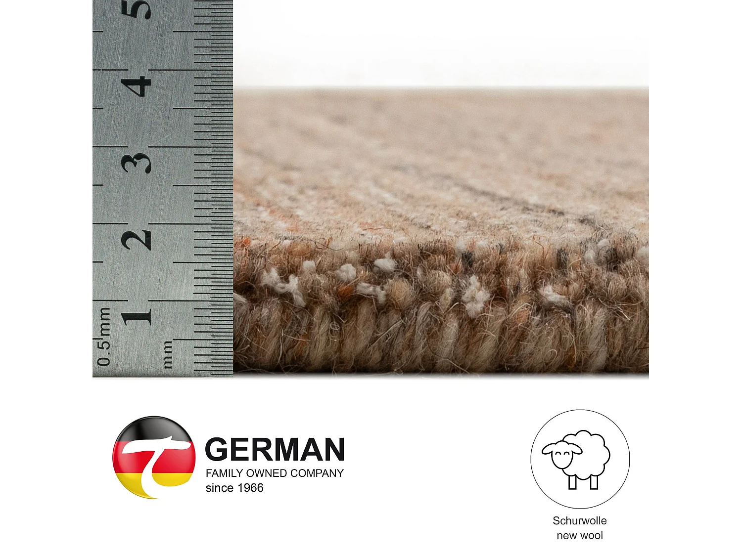 Handgewebter Teppich aus Wolle und Viskose 200x250 cm Rose Sandiego