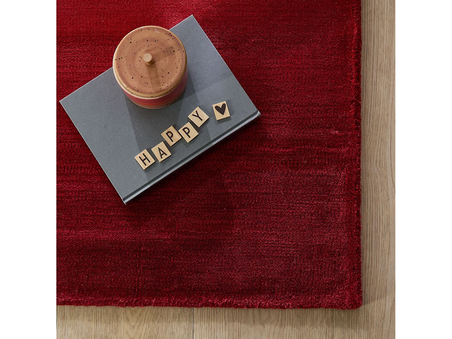 Tapis en laine avec dégradé de couleurs 70x140 cm rouge Wool Comfort