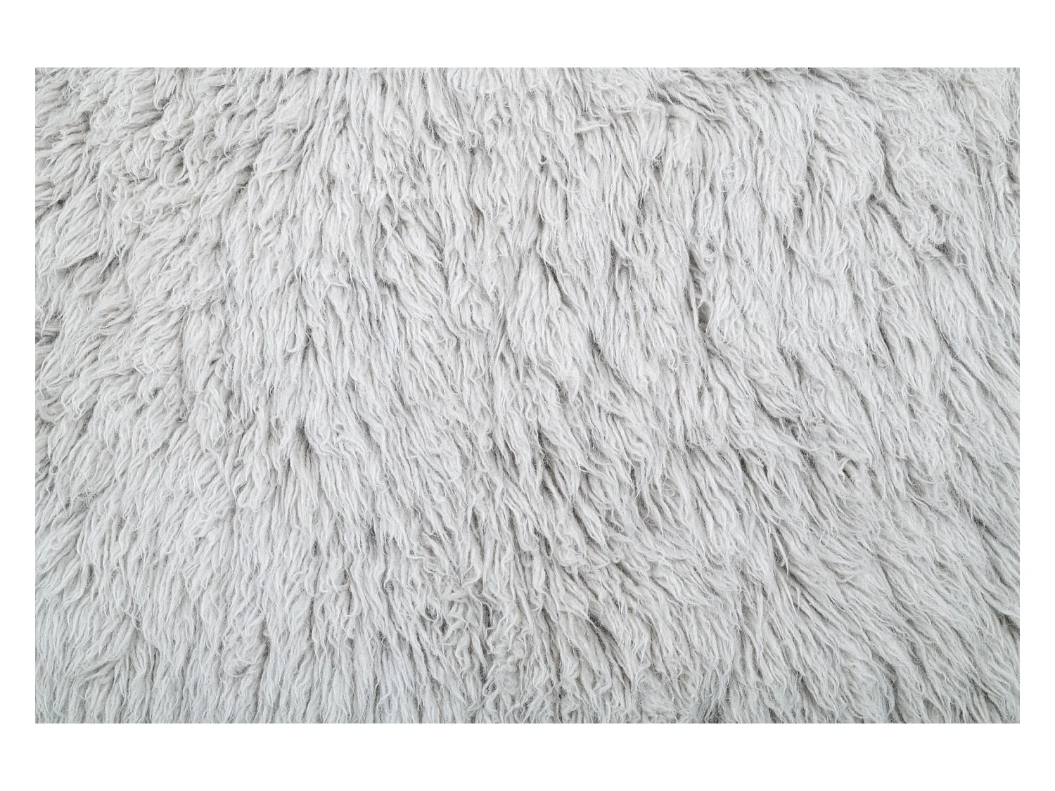 Handgewebter Naturwollshaggy 140x190 cm Grau Fluffy